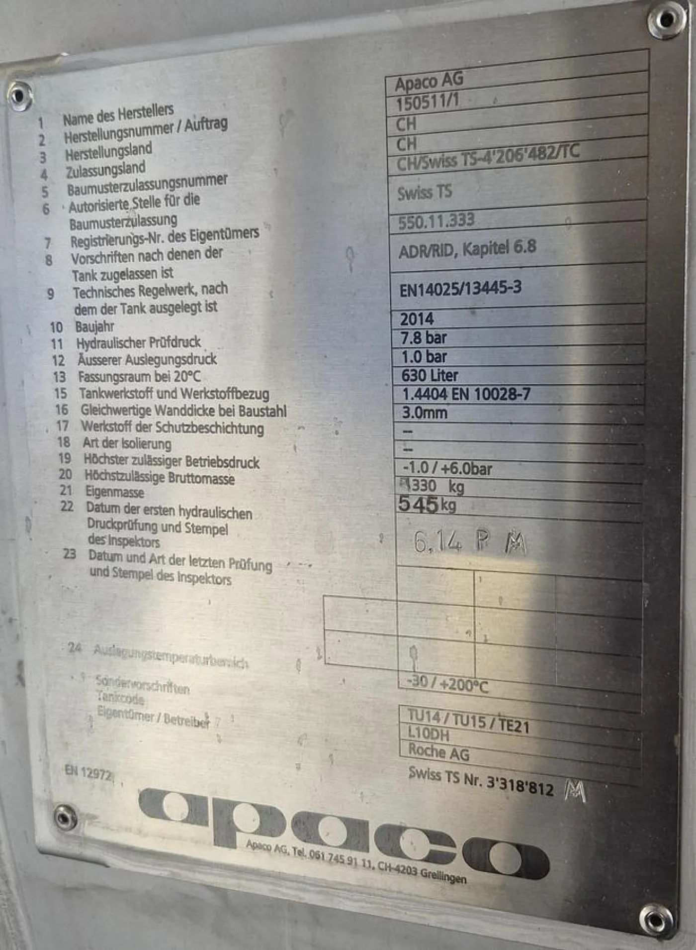Apaco Vacuumbehälter 630 ltr. - 8