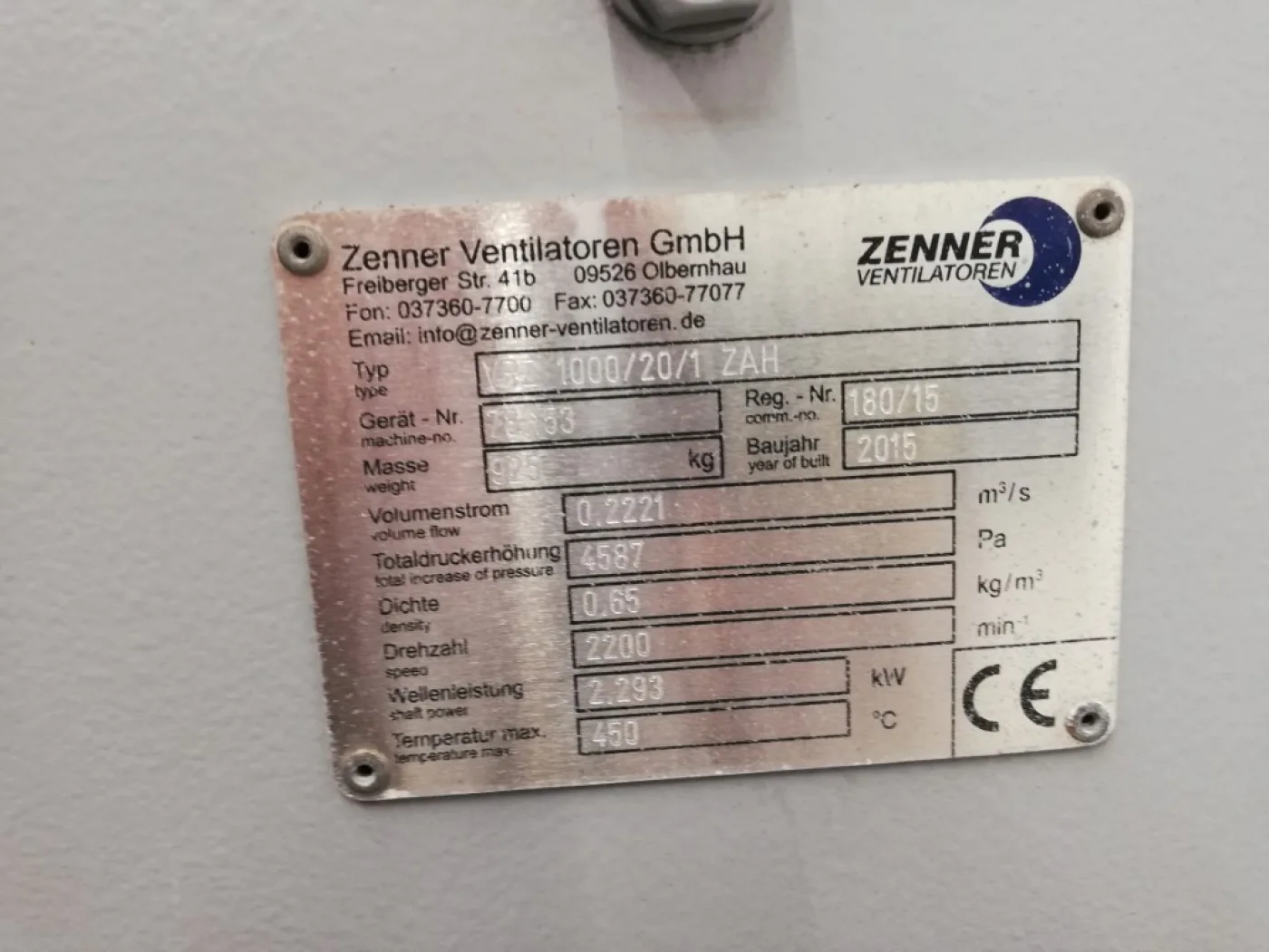 Zenner Ventilatoren GmbH VRZ 1000/20/1 ZAH high temperature - Blower - 3