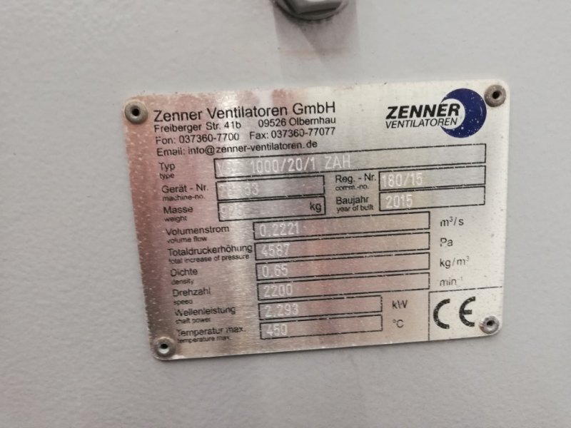 Zenner Ventilatoren GmbH VRZ 1000/20/1 ZAH high temperature - Blower