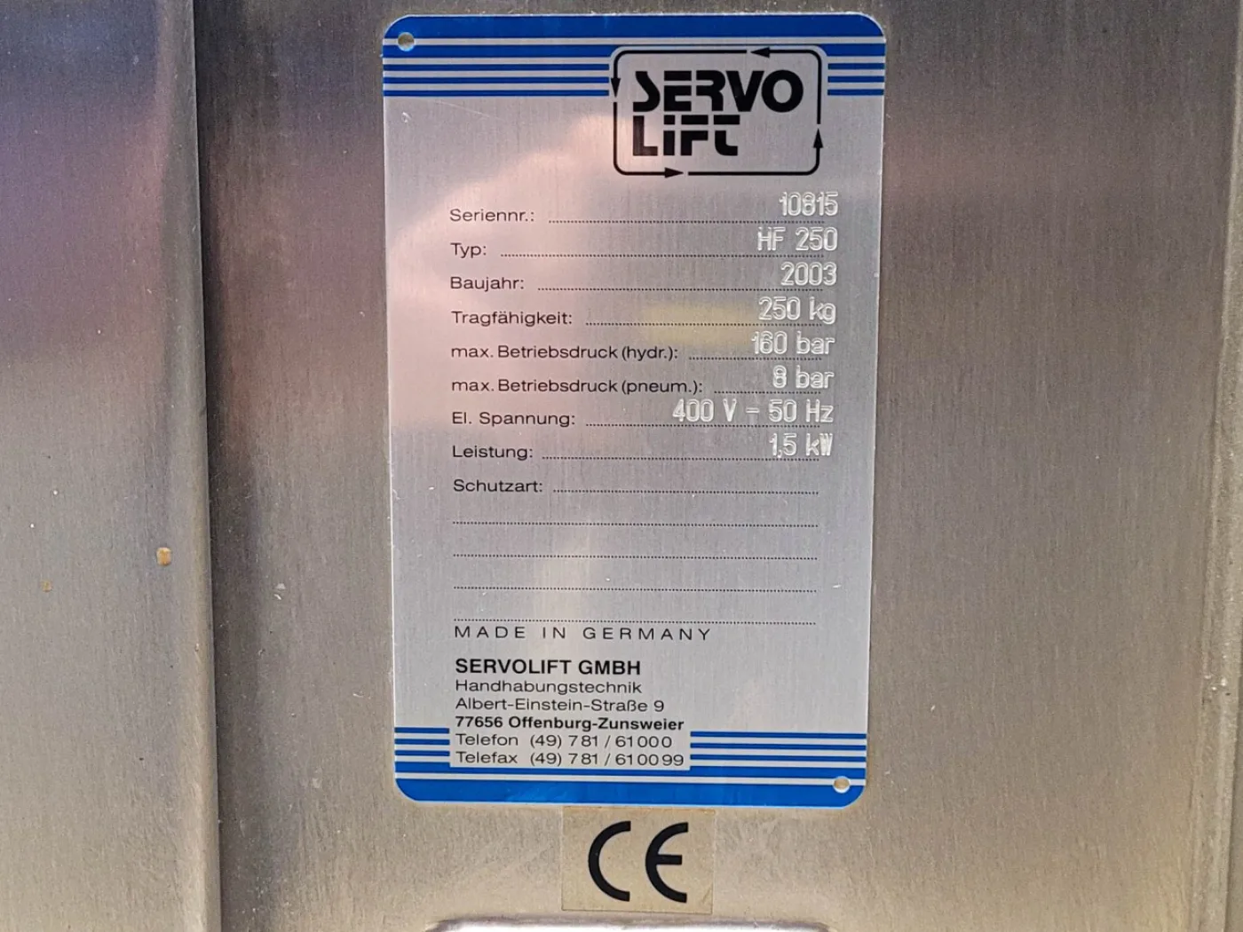 Servolift HF 250 - Lifting/tilting machine - 1