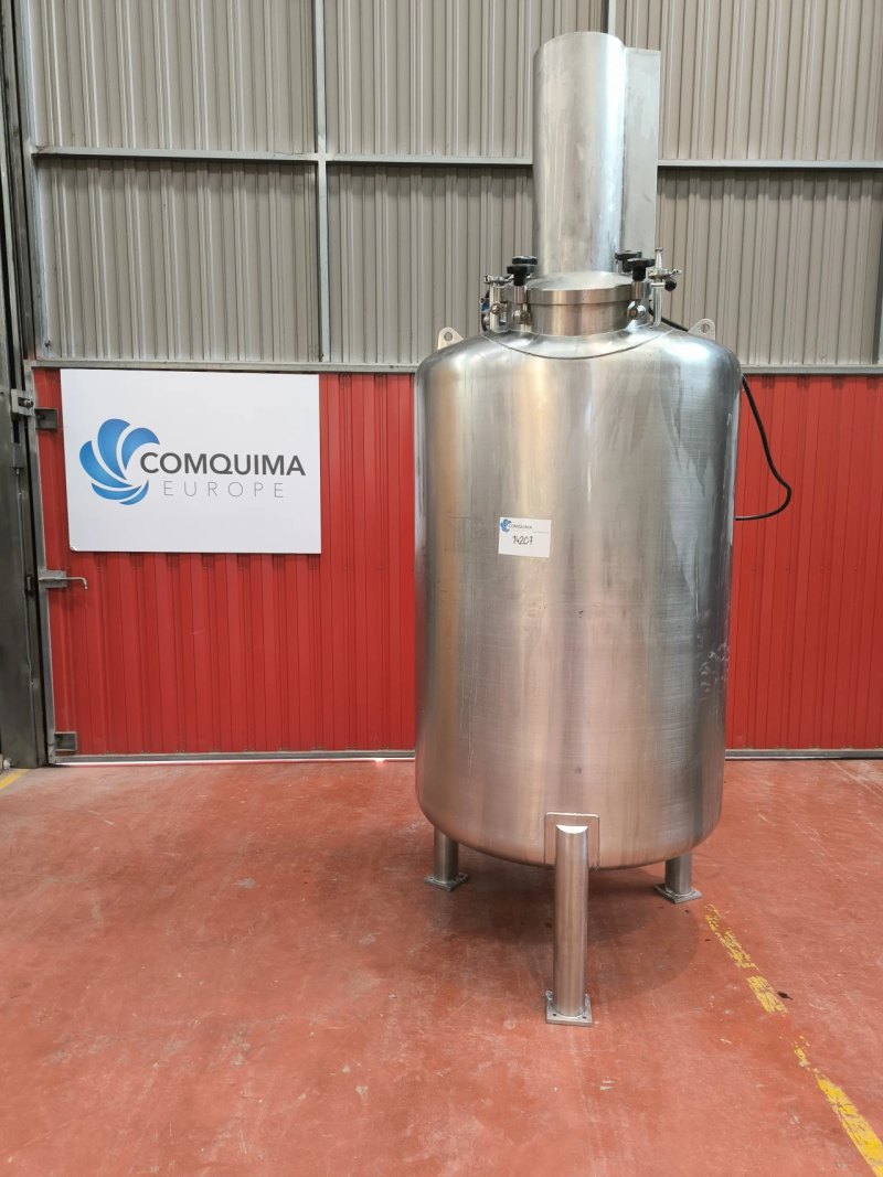 VERTICAL STAINLESS STEEL TANK 1500 LITERS WITH ATEX AGITATION