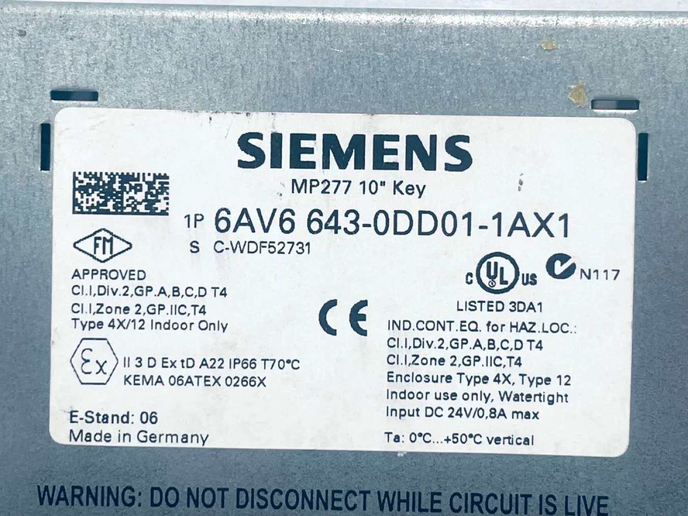 Siemens SIMATIC Multi Panel 6AV6643-0DD01-1AX1 - 4