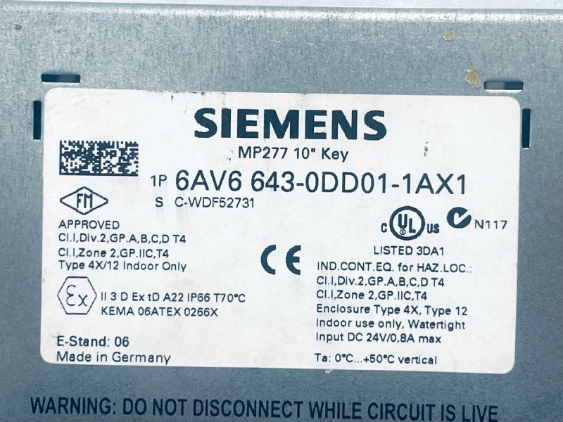 Siemens SIMATIC Multi Panel 6AV6643-0DD01-1AX1