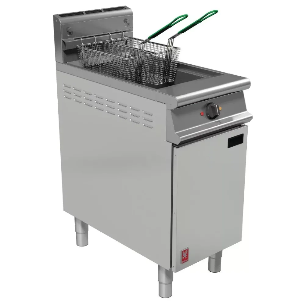 Falcon Dominator Single Tank Twin Basket Free Standing Propane Gas Filtration Fryer G3840F - islandcatering