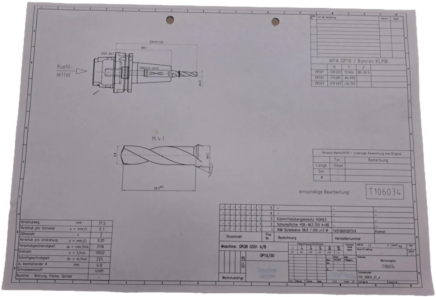 Komet VHM Stufenbohrer D6.8 / D10 z=2 IK - 2