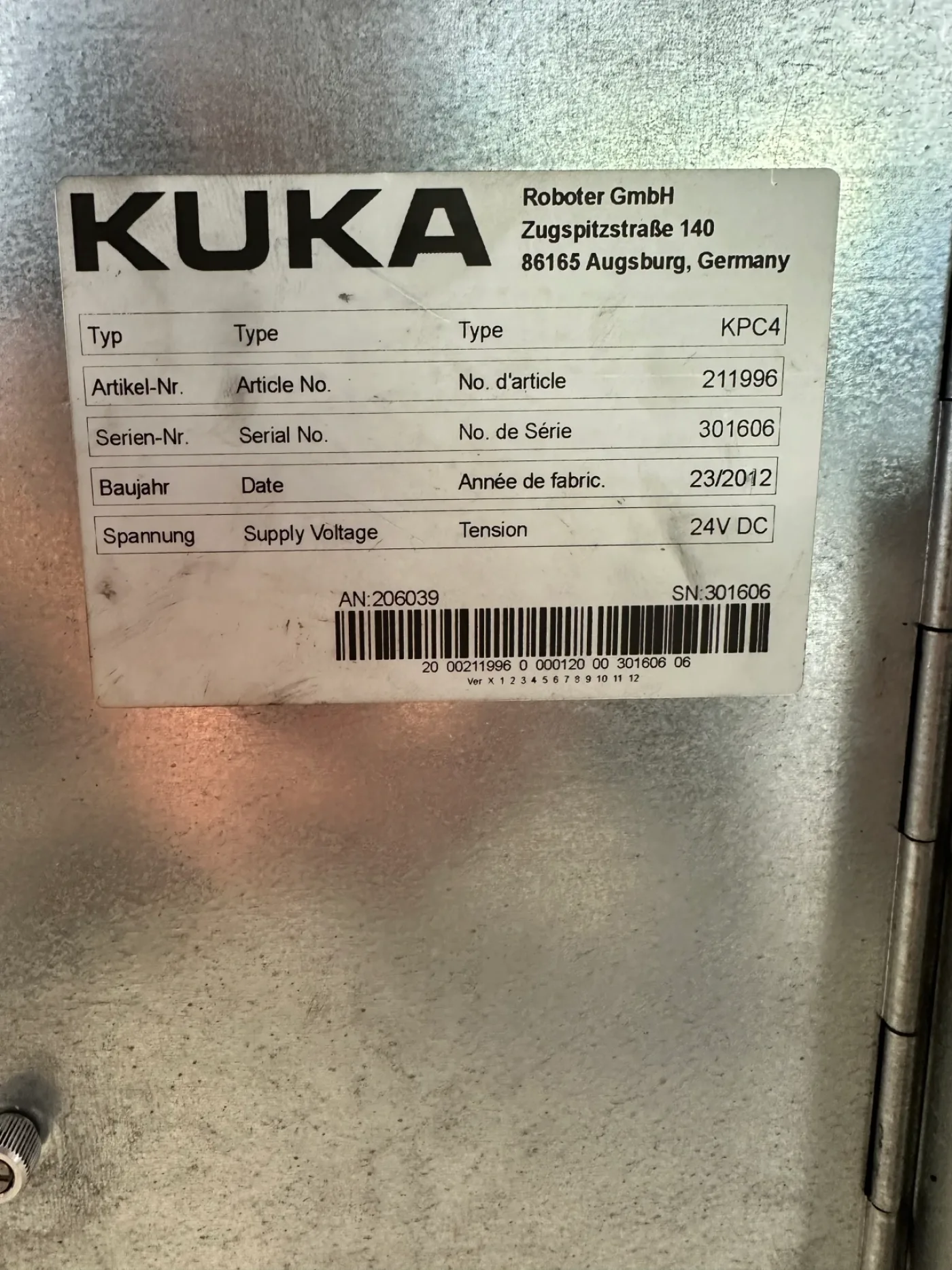 KUKA KUKA KRC4 KCP4 00-211-996 - 2