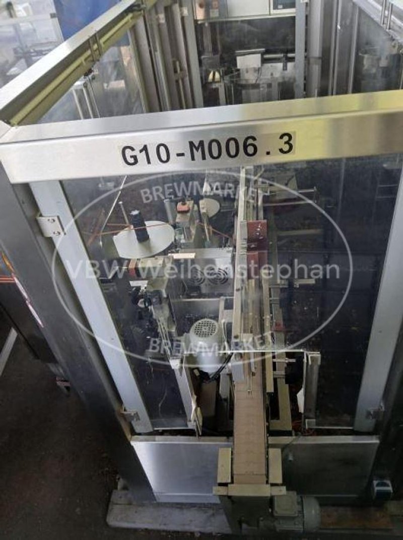 Filling, sealing and labelling machine for plastic buckets; manufactured between