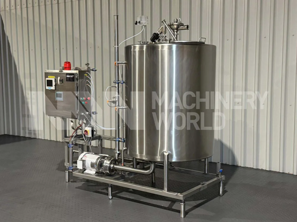 750 Litre Single CIP Cold Wash Tank with 3HP Centrifugal Pump mounted on Skid
