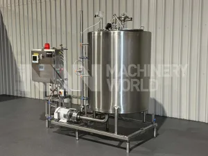 750 Litre Single CIP Cold Wash Tank with 3HP Centrifugal Pump mounted on Skid