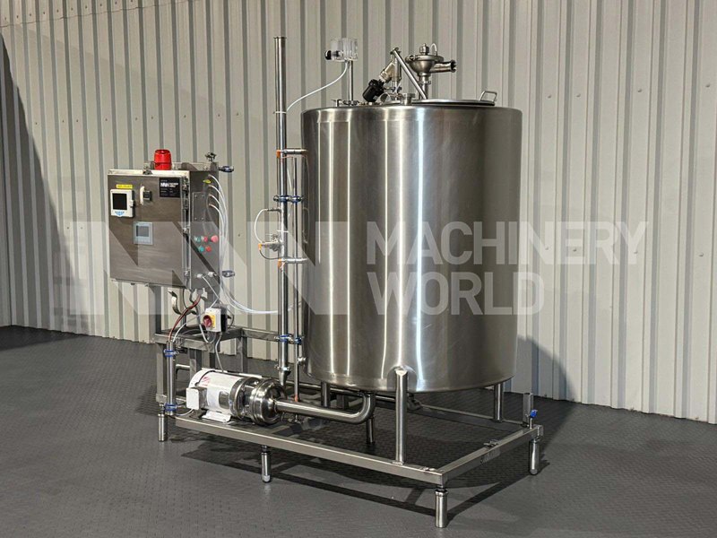 750 Litre Single CIP Cold Wash Tank with 3HP Centrifugal Pump mounted on Skid