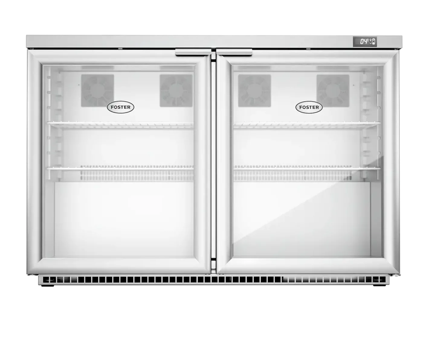 Foster HR360G/13-120 Double Glass Door Undercounter Cabinet Display Refrigerator 360 Litres - islandcatering - 1