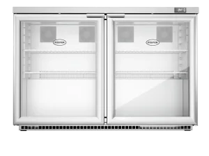Foster HR360G/13-120 Double Glass Door Undercounter Cabinet Display Refrigerator 360 Litres - islandcatering