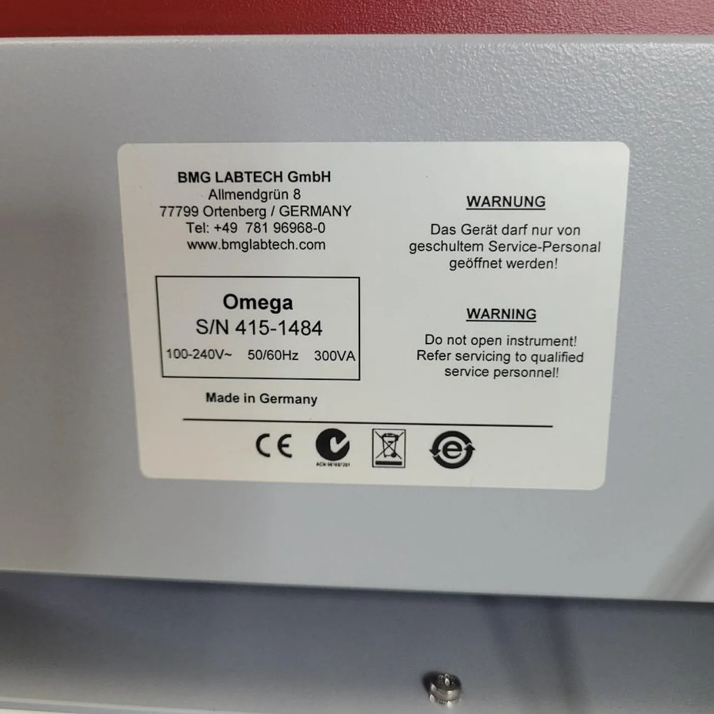 BMG Labtec FLUOstar Omega Microplate Reader - 8