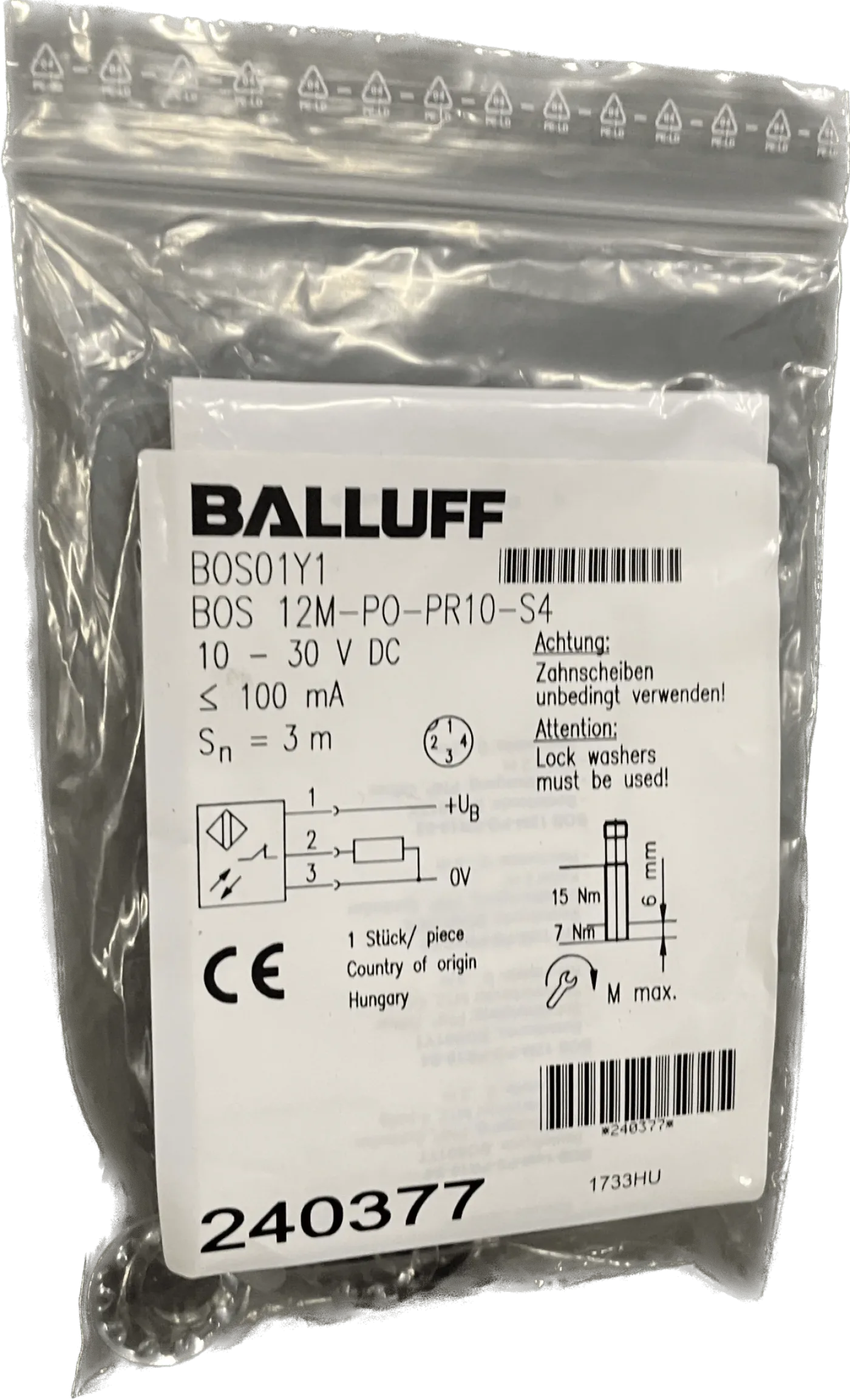 BALLUFF Reflexionslichtschranken BOS 12M-PO-PR10-S4 - 1