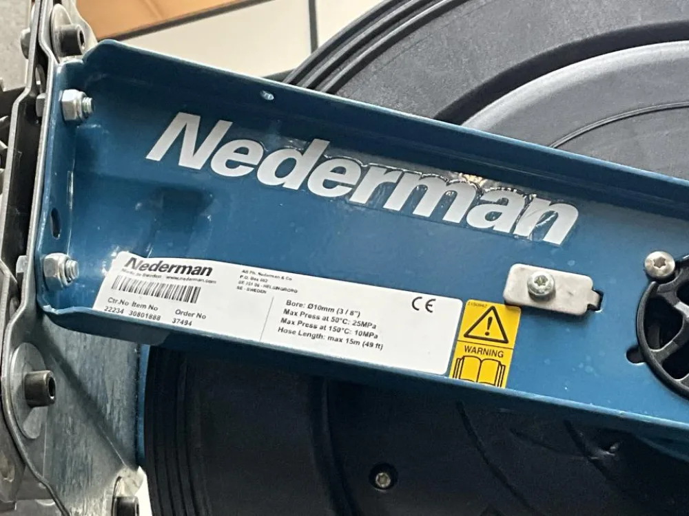 Nederman Nederman Hose Reel and Prevost Air Line Reel on Stand