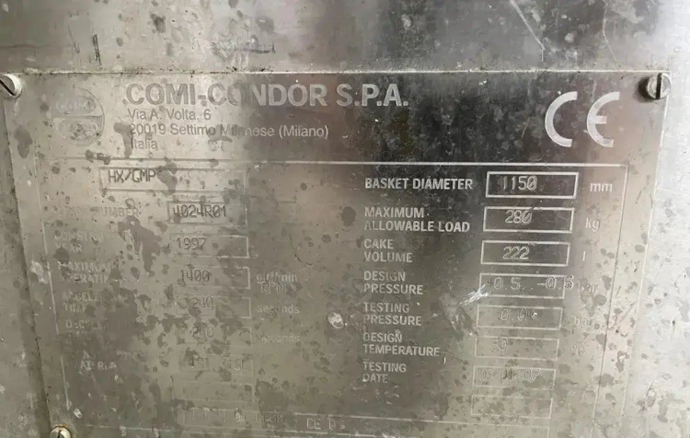 ATEX CENTRIFUGE COMI-CONDOR HXGMP IN STAINLESS STEEL 316L USED - 3