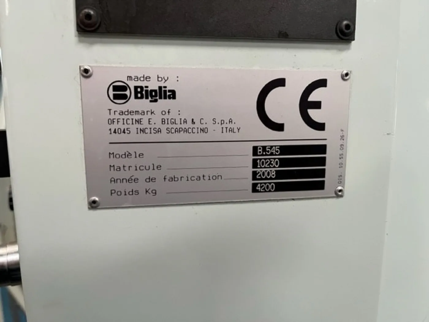 Tour CNC – BIGLIA B545 - 5