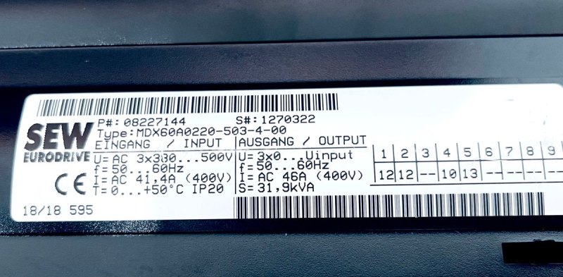SEW Eurodrive MDX61B0220-503-4-0T Movidrive B Umrichter 0689847