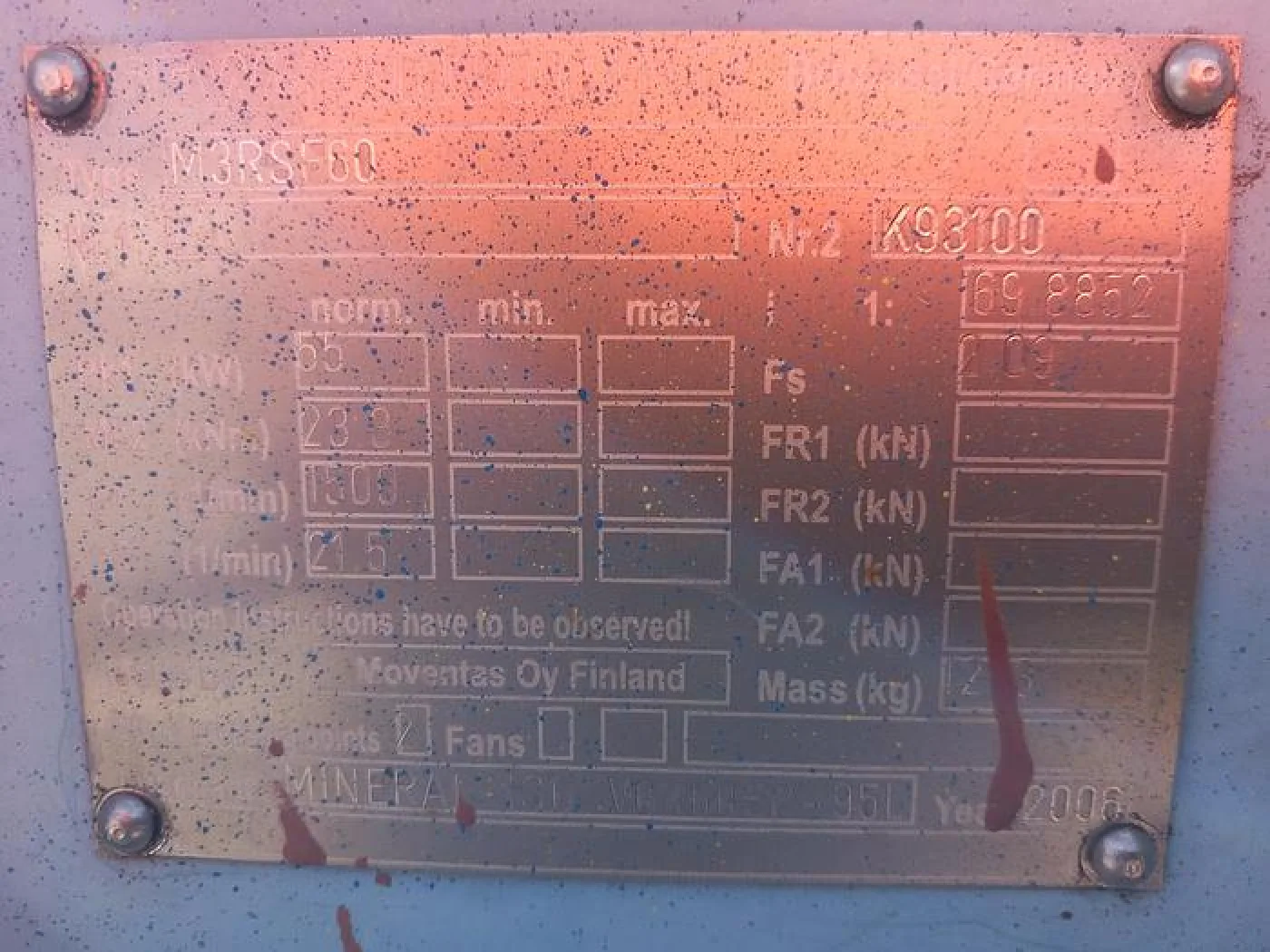Caixa redutora SEW de 55kw - 3