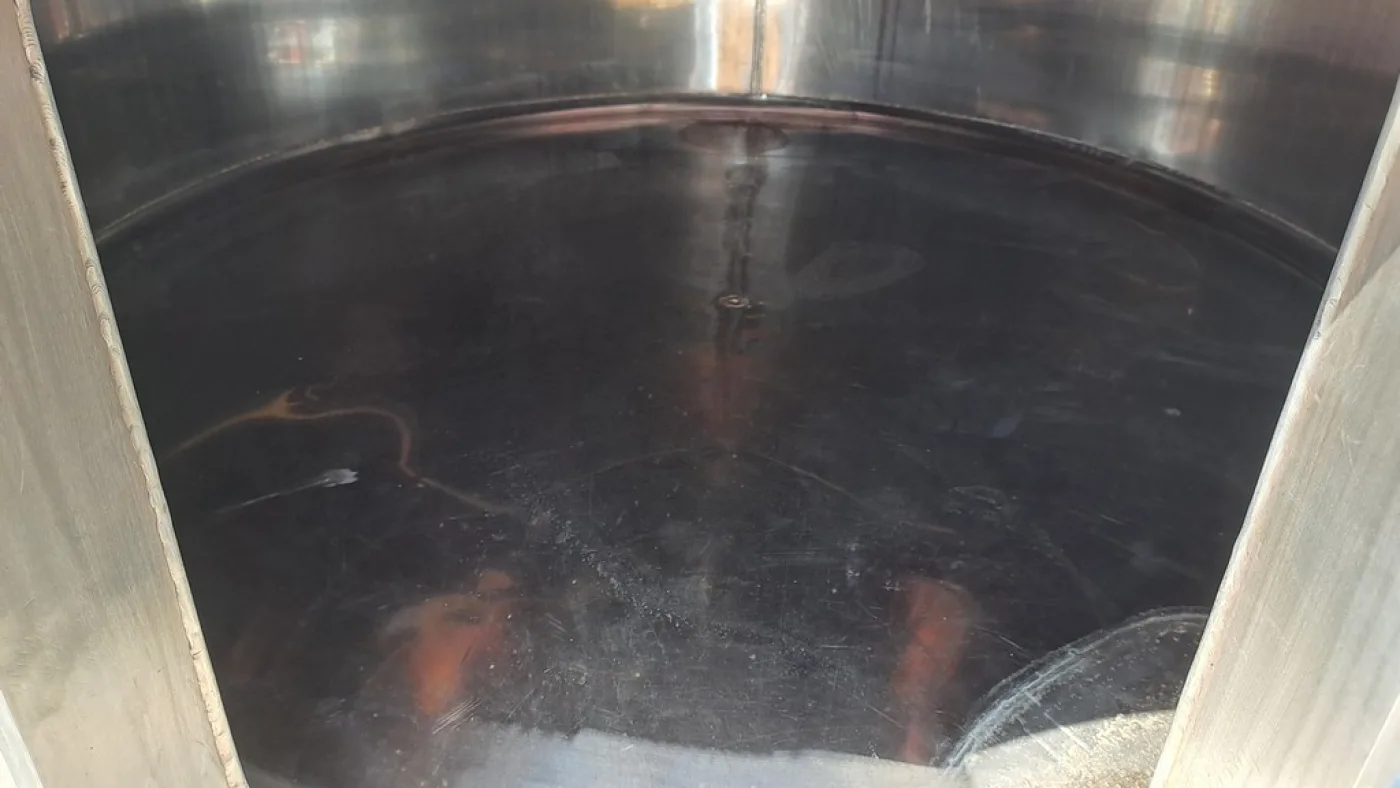 STAINLESS STEEL TANK, CAPACITY LITERS 3800 (HL 38) ABOUT, INCLINED FLAT BOTTOM WITH INSULATED BAND, WINEMAKING MODEL, SECOND-HAND EQUIPMENT - 7