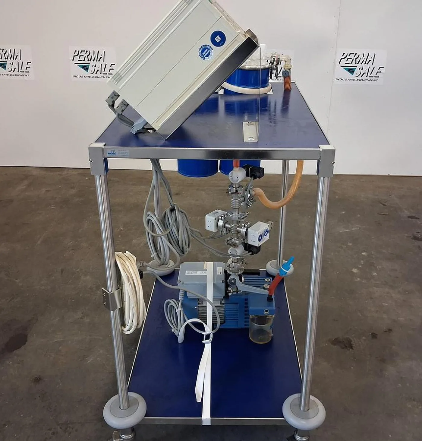Labor-Vakuumanlage mit Drehschieber-Vakuumpumpe RZ 2 und Vakuummessgerät Thyracont – mobile Laboranlage - 5