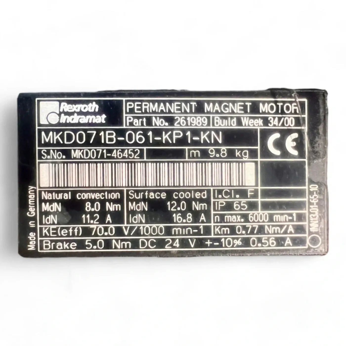 REXROTH Indramat Permanent Magnet Motor MKD071B-061-KP1-KN MKD071-46452: - 4