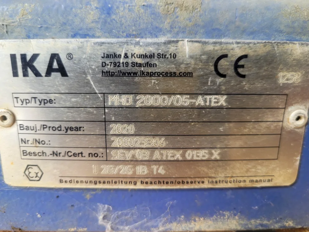 IKA Werke MHD2000/5 ATEX - Inline mixer