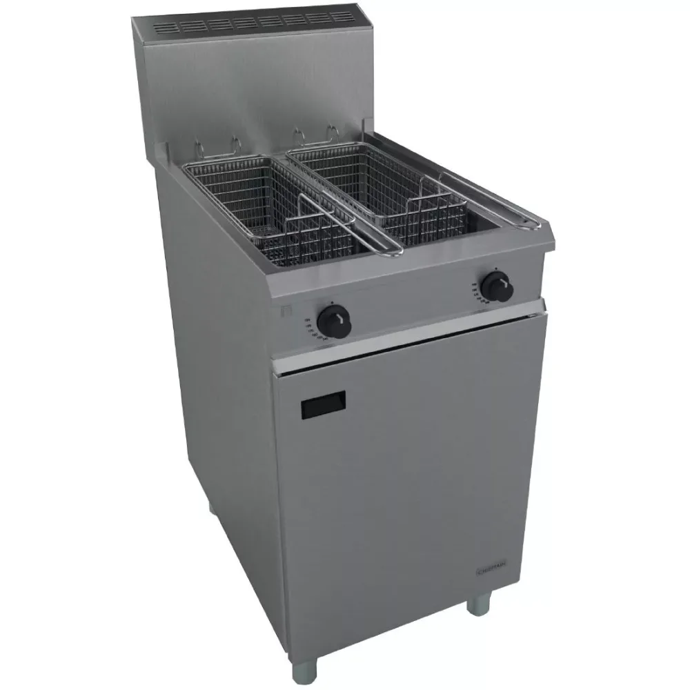 Falcon Chieftain Twin Tank Twin Basket Free Standing Natural Gas Fryer G1848X - islandcatering