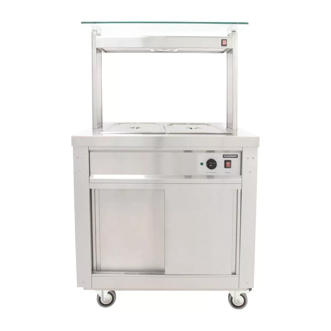 Parry Hot Cupboard with Dry Bain Marie Top and Quartz Heated Gantry FS-HB2PACK - islandcatering - 1