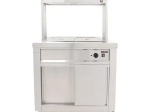 Parry Hot Cupboard with Dry Bain Marie Top and Quartz Heated Gantry FS-HB2PACK - islandcatering