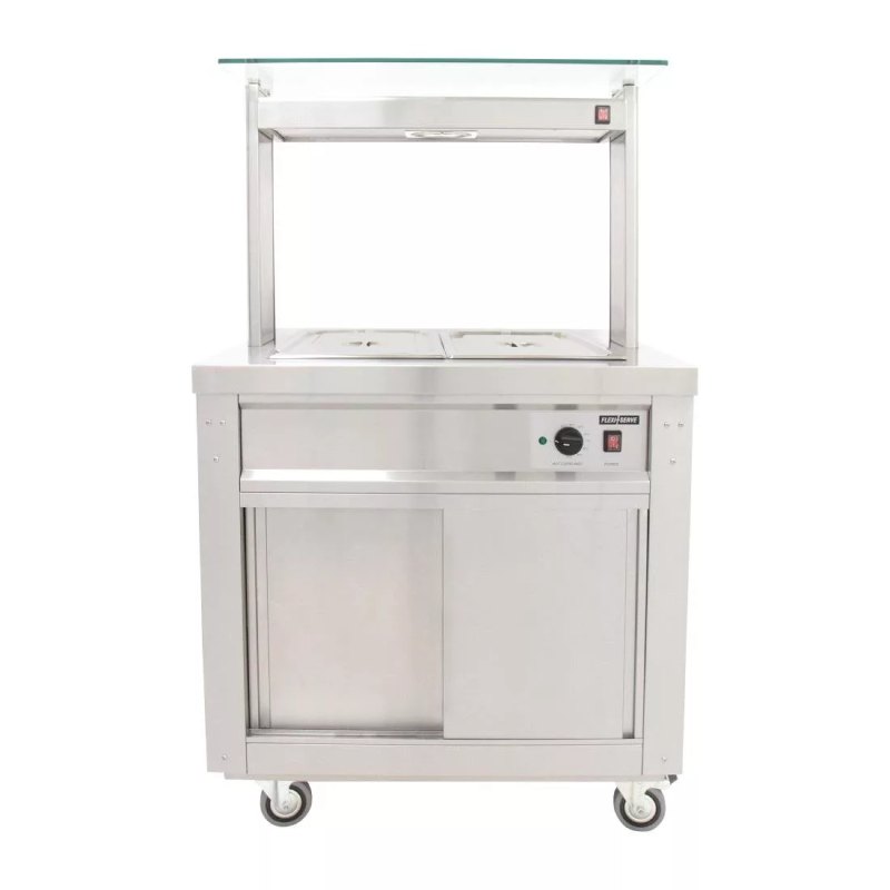 Parry Hot Cupboard with Dry Bain Marie Top and Quartz Heated Gantry FS-HB2PACK - islandcatering