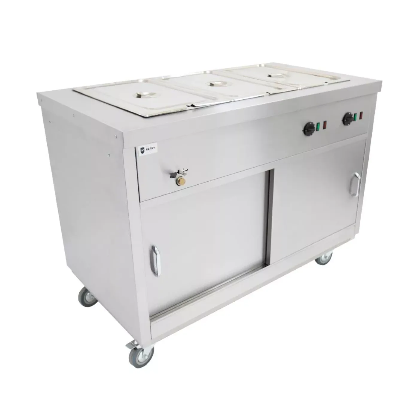 Parry Mobile Hot Cupboard with Bain Marie Top HOT12BM - islandcatering - 1