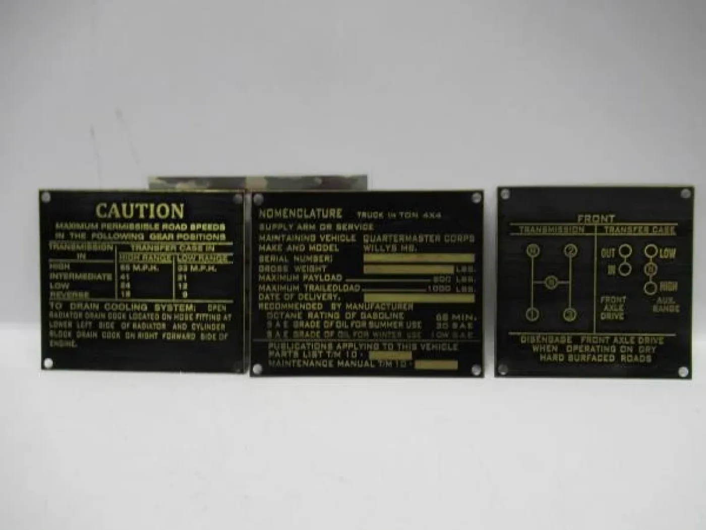Dataplaat set, vroeg, messing - 1