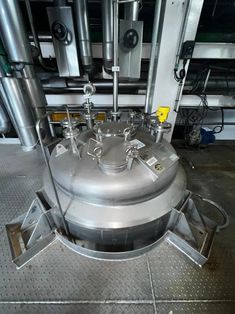USED GINOX ATEX STAINLESS STEEL REACTOR 316L 1130 LITERS WITH HEAT INSULATED HALF ROD