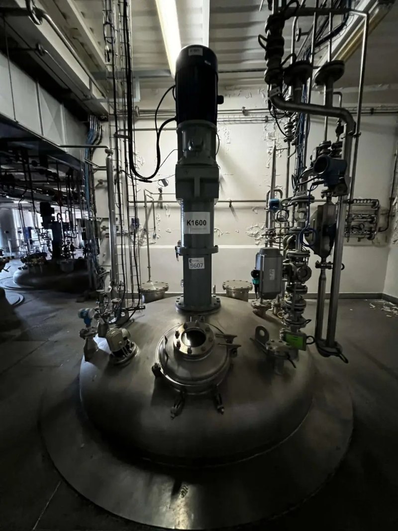 USED TRAMEGA ATEX STAINLESS STEEL REACTOR 316L 12,170 LITERS WITH AGITATION AND HALF ROD