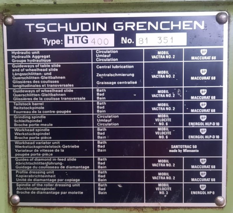 RECTIFIEUSE CYLINDRIQUE “TSCHUDIN” HTG-400