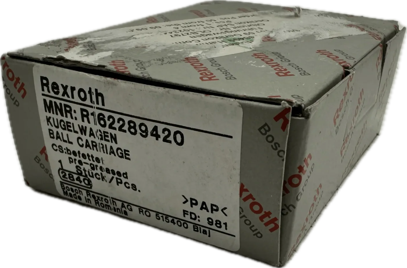 Rexroth Kugelwagen, SNS, Größe 20, Stahl CS, Genauigkeitsnorm, vorspannungsfrei, ohne Kugelkette - 1