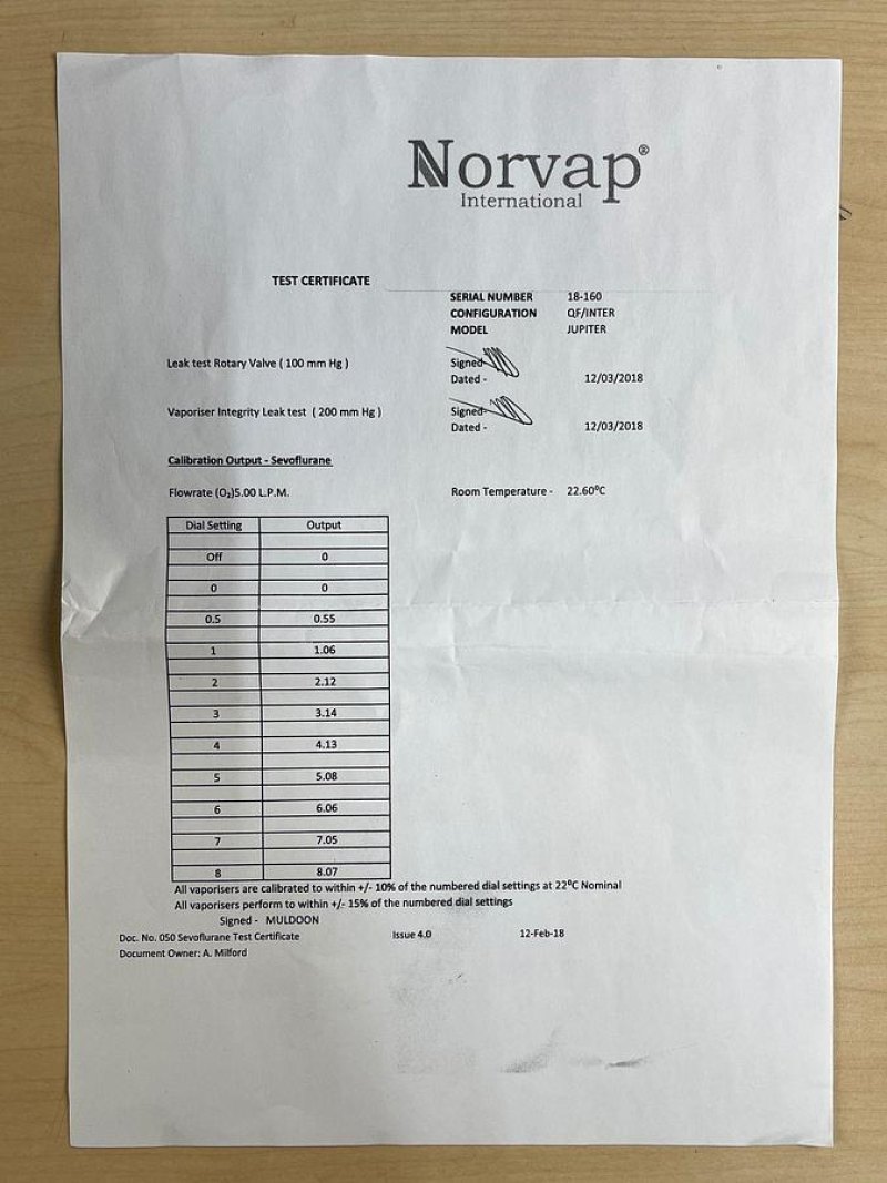 NorVap Jupiter Sevoflurane
