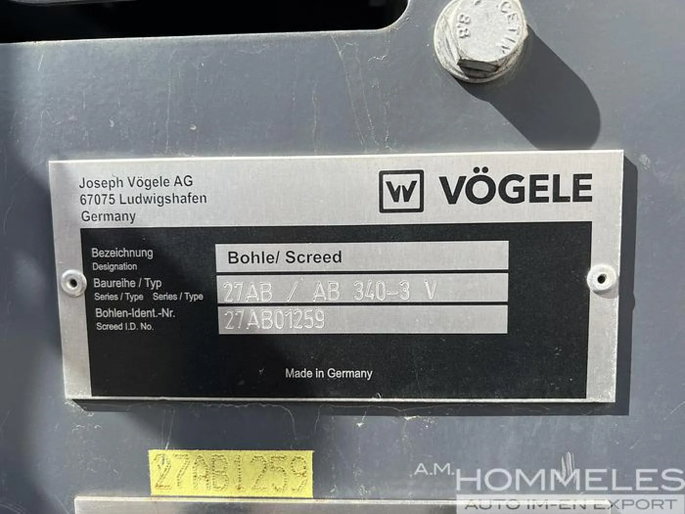 VÖGELE AB 340 Extending Screed - 6