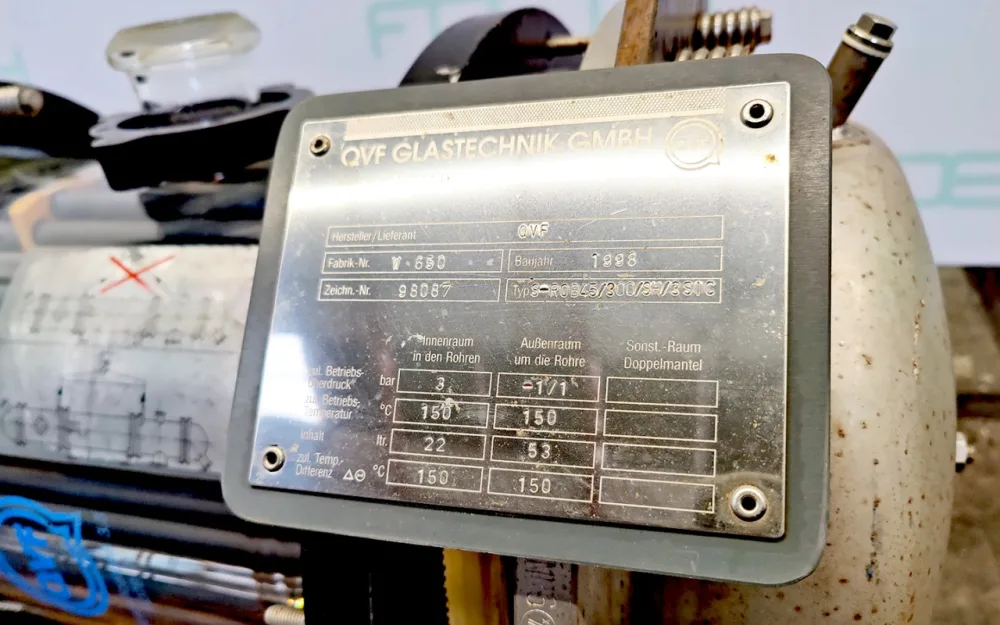 QVF Glasstechnik S-ROB45/300/SH/3SIC-4,5m² - Shell and tube heat exchanger