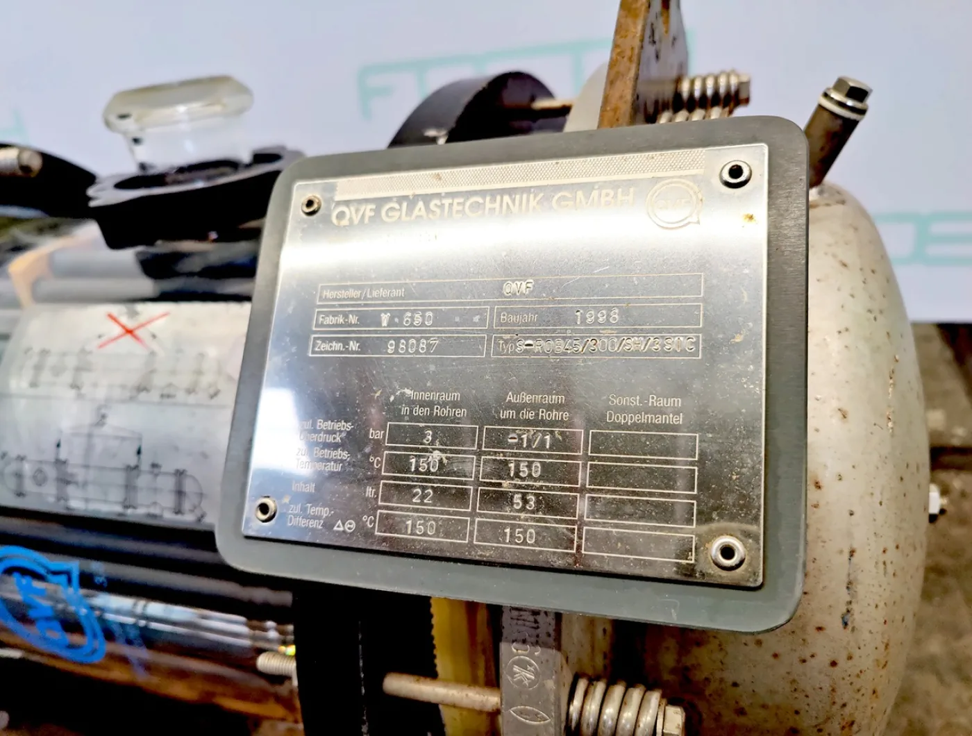QVF Glasstechnik S-ROB45/300/SH/3SIC-4,5m² - Shell and tube heat exchanger - 1