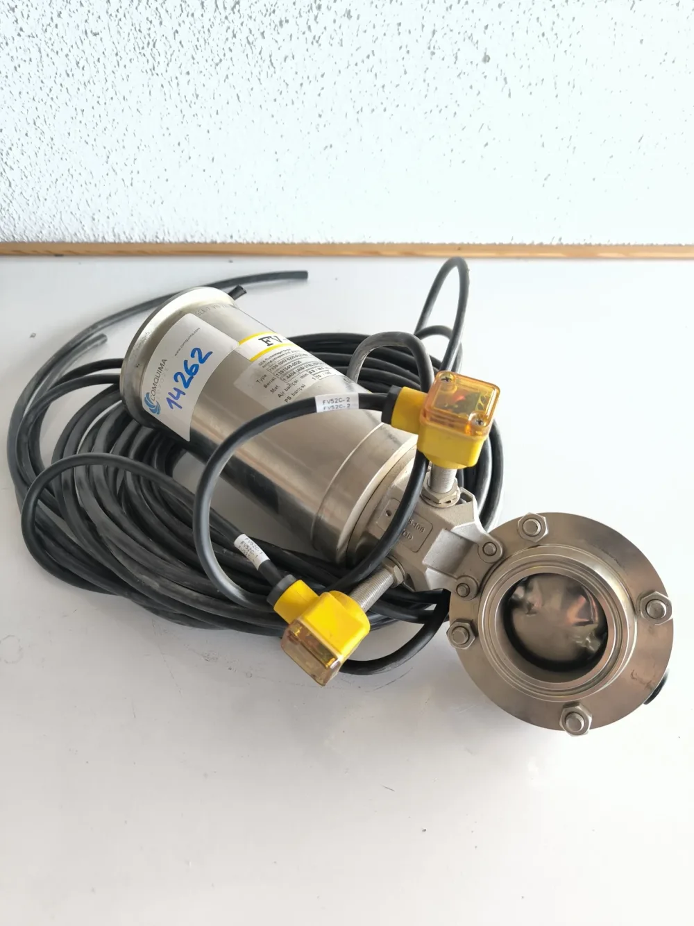 BUTTERFLY VALVE 2" PN10 STAINLESS STEEL 316L WITH PNEUMATIC ACTUATOR GEA 7330 ATEX WITH POSITION SWITCHES UNUSED