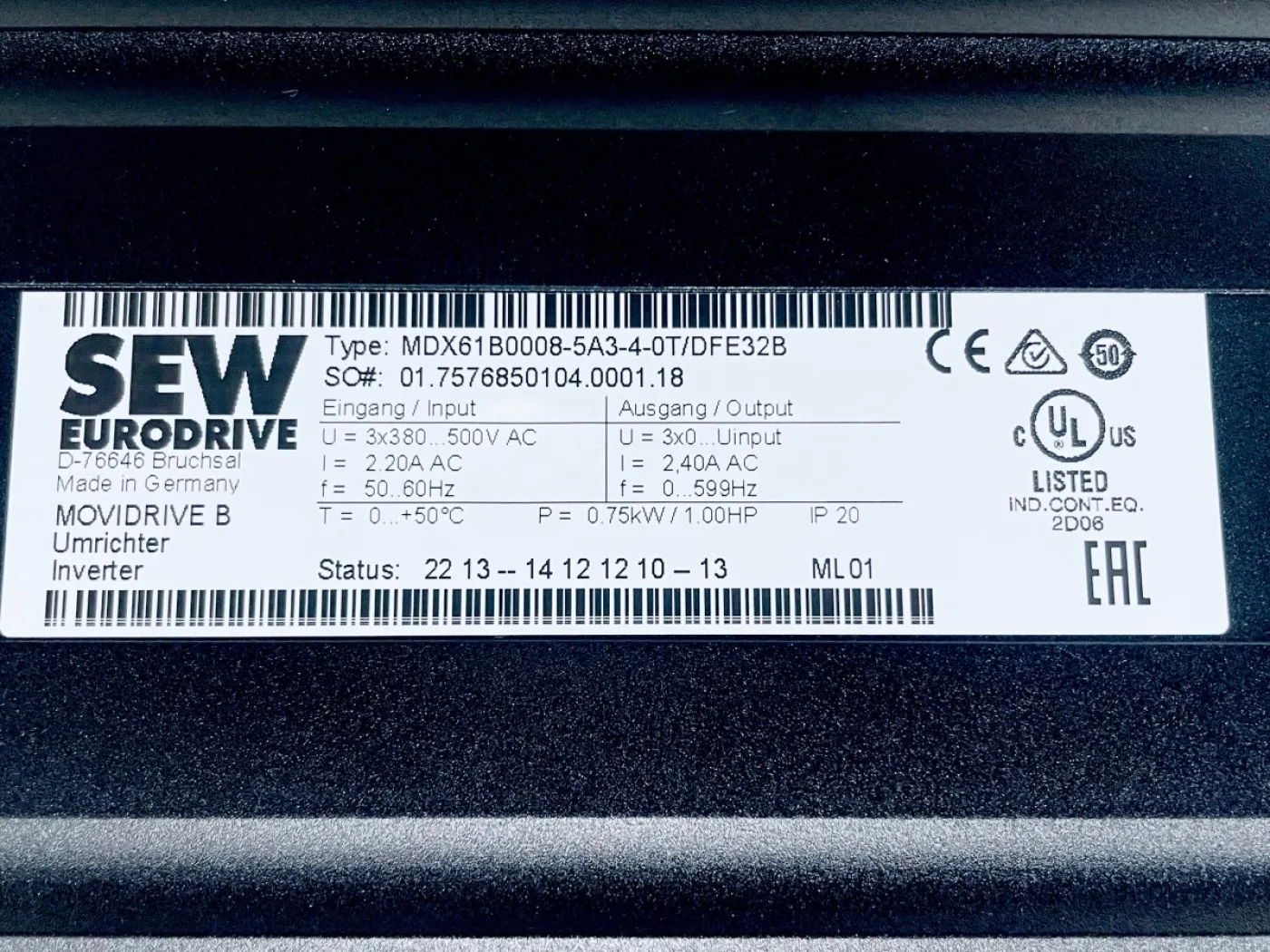 SEW Eurodrive MDX61B0008-5A3-4-0T Movidrive Umrichter mit BW090-P52B - 3
