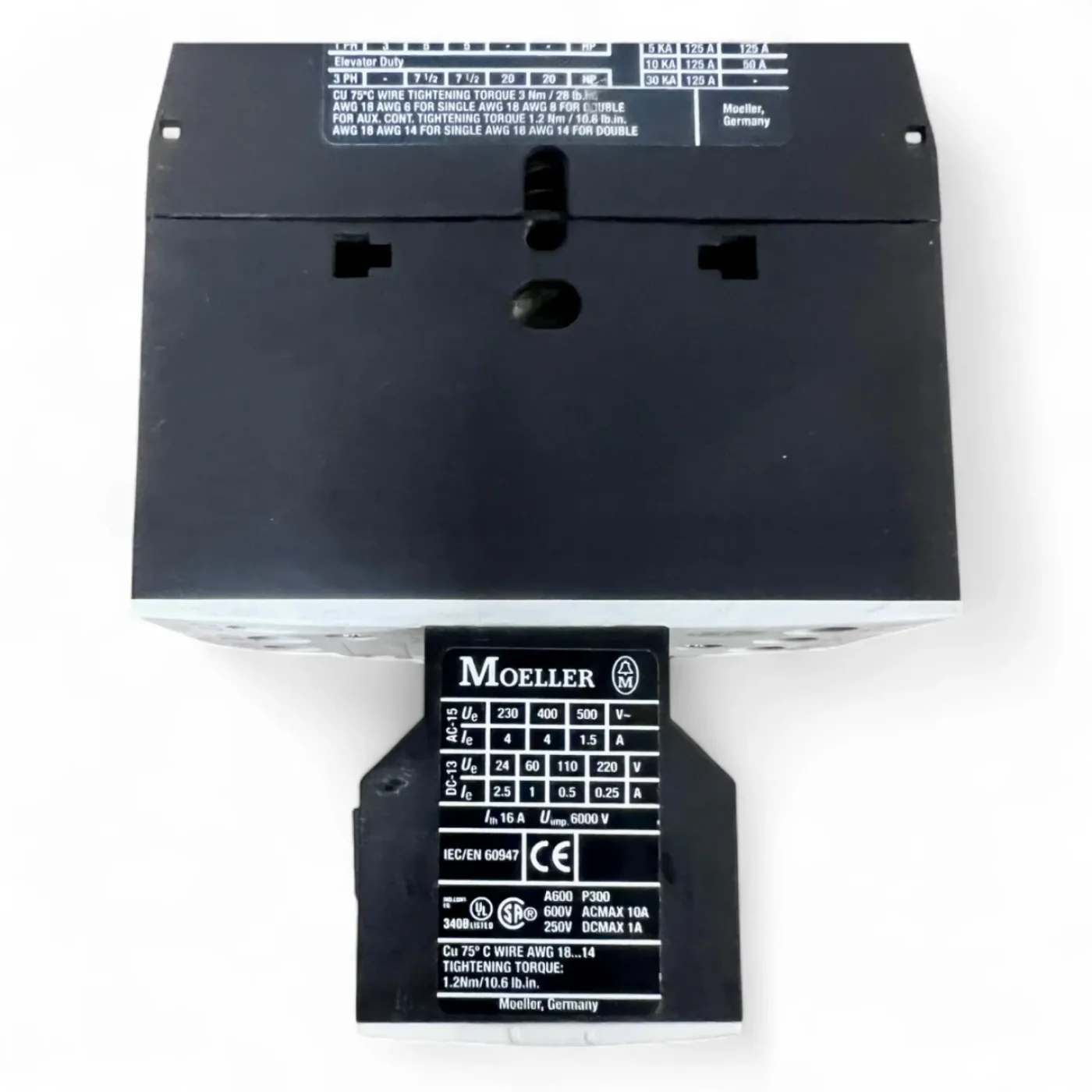 Klöckner Moeller DIL M(C)32 Schütz + Hilfskontaktblock – 3-polig, 40 A AC-1 / 32 A AC-3 – z. B. Homag Typ DILM32-10 - 7
