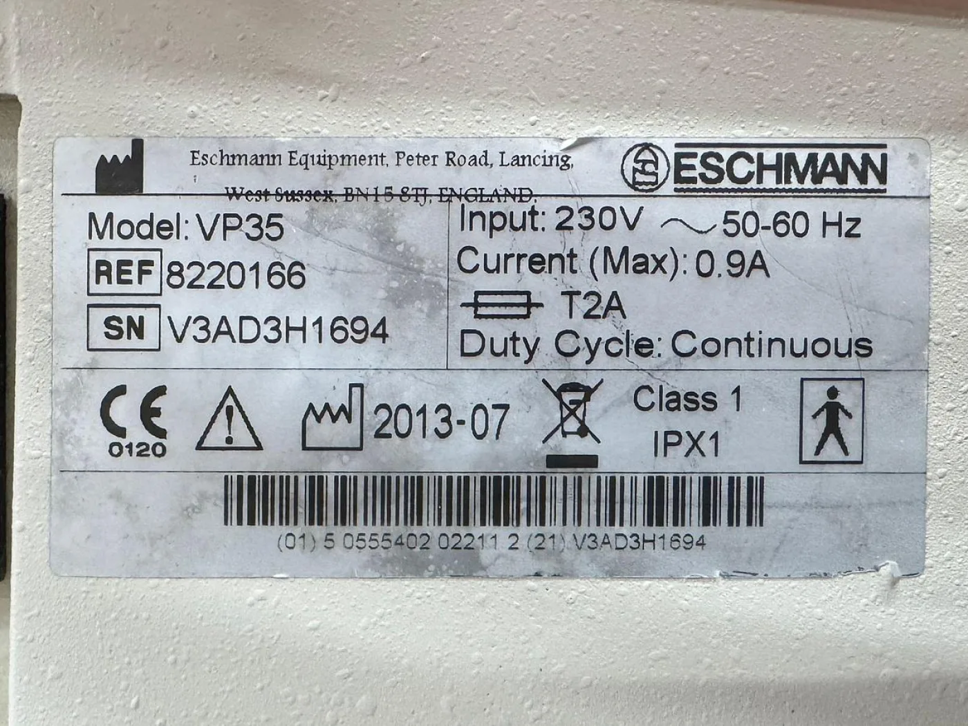 Eschmann VP 35 Suction Pump YOM: 2013 - 7