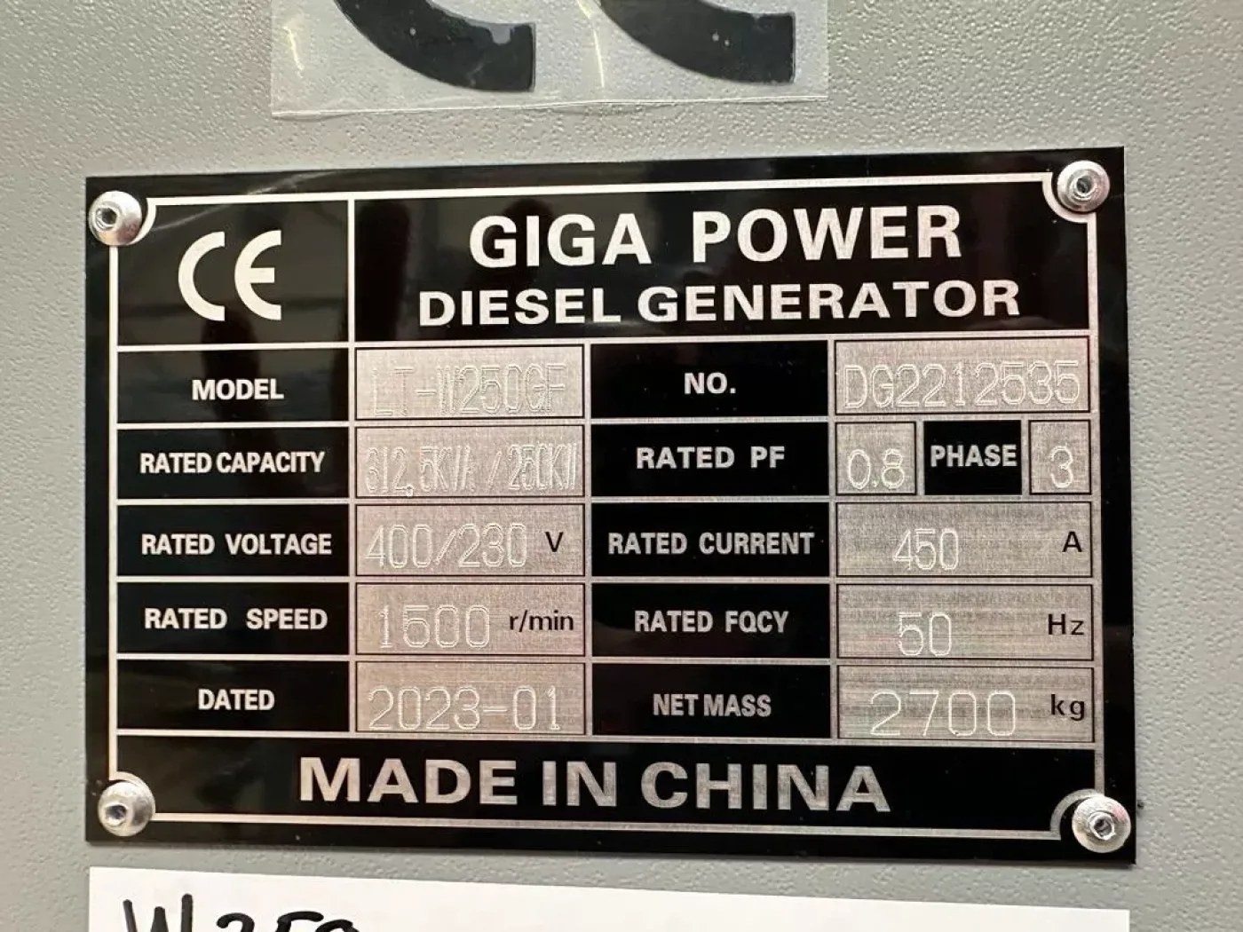 Giga power LT-W250GF 312.5KVA silent set - 7