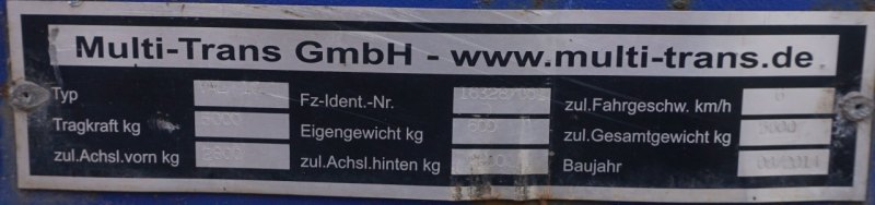 Anhänger/Routenzug Multi-Trans VAL 16 (2014)
