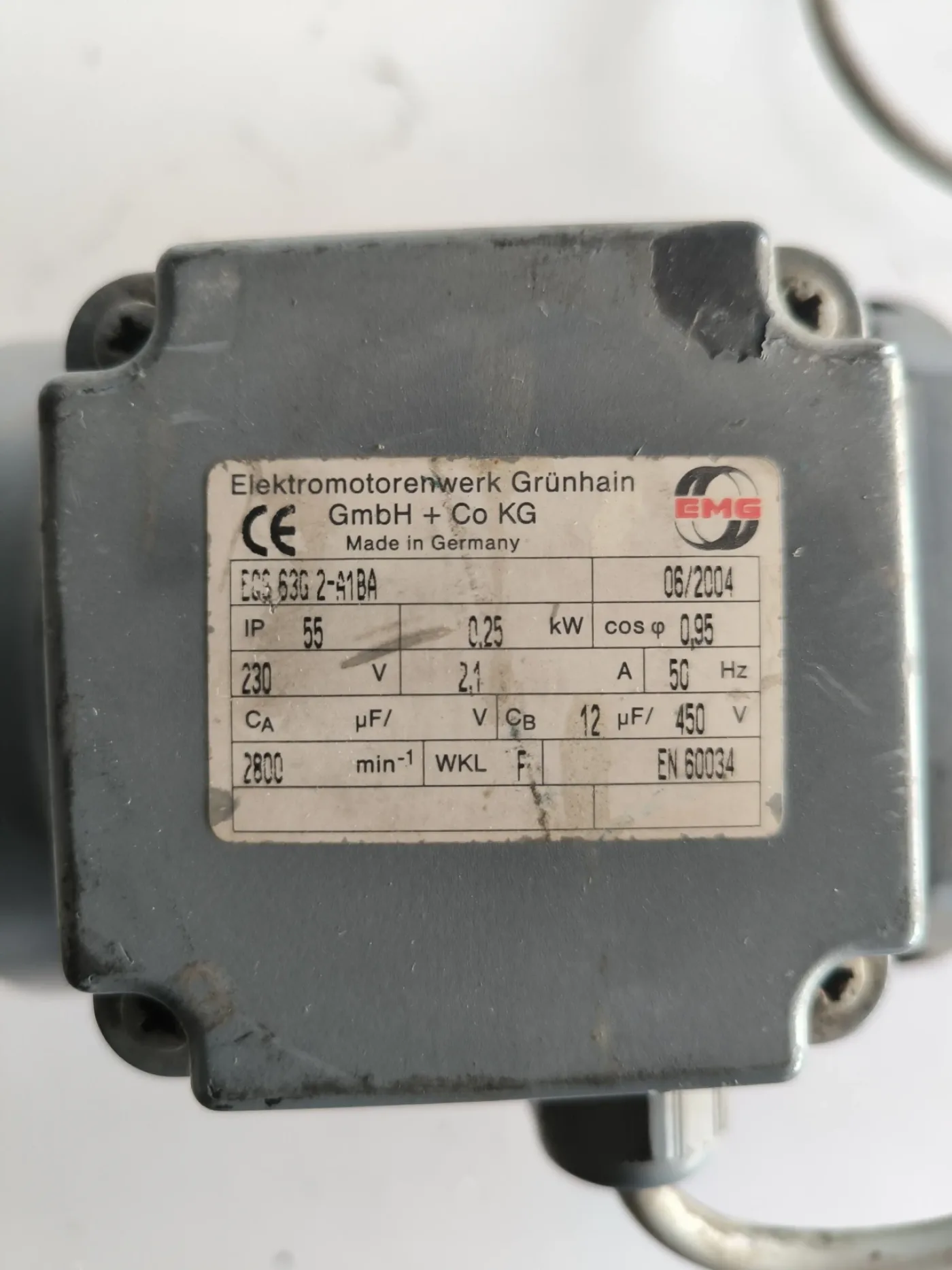 USED ELEKTROMOTORENWERK GRUNHAIN ECS 63G 2-1BA ELECTROMOTOR - 5