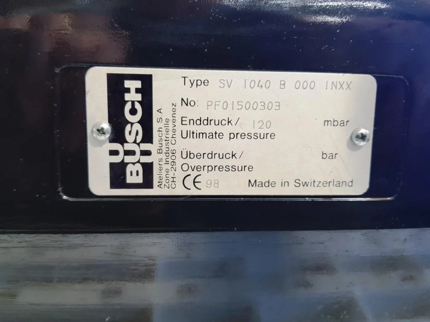 POMPA DA VUOTO – BUSCH MOD. SV1040B000INXX - 4