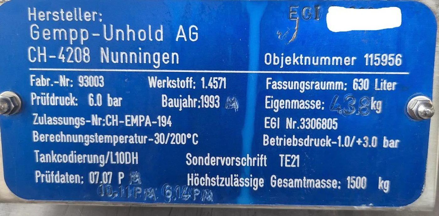Gempp Vacuumbehälter 630 ltr. - 7